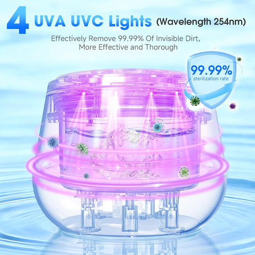 Ultrasonic Retainer Cleaner Machine, 45Khz Retainer Cleaner Machine with Digital Timer & 4 Modes, 200ML Portable Dental Cleaning Pod for Aligners, Dentures, Night Guards, Braces, Jewelry (White)