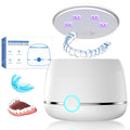 Ultrasonic Retainer Cleaner, 45Khz Denture Cleaner Machine, 5Min and 10Min Modes with Rechargable Top Cover, 200Ml Dental Cleaning Pod, Mouthguard Cleaner for Aligner Nightguard Jewelry