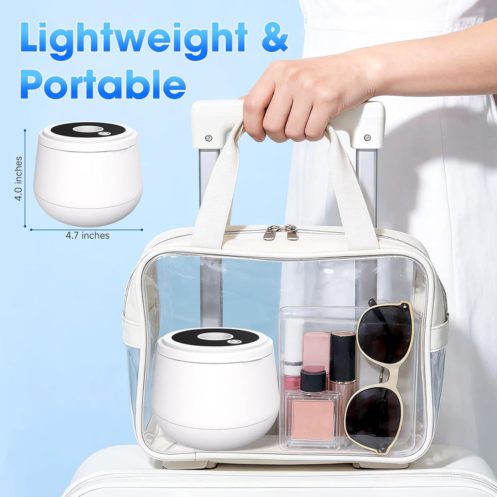 Ultrasonic Retainer Cleaner Machine, 45Khz Retainer Cleaner Machine with Digital Timer & 4 Modes, 200ML Portable Dental Cleaning Pod for Aligners, Dentures, Night Guards, Braces, Jewelry (White)