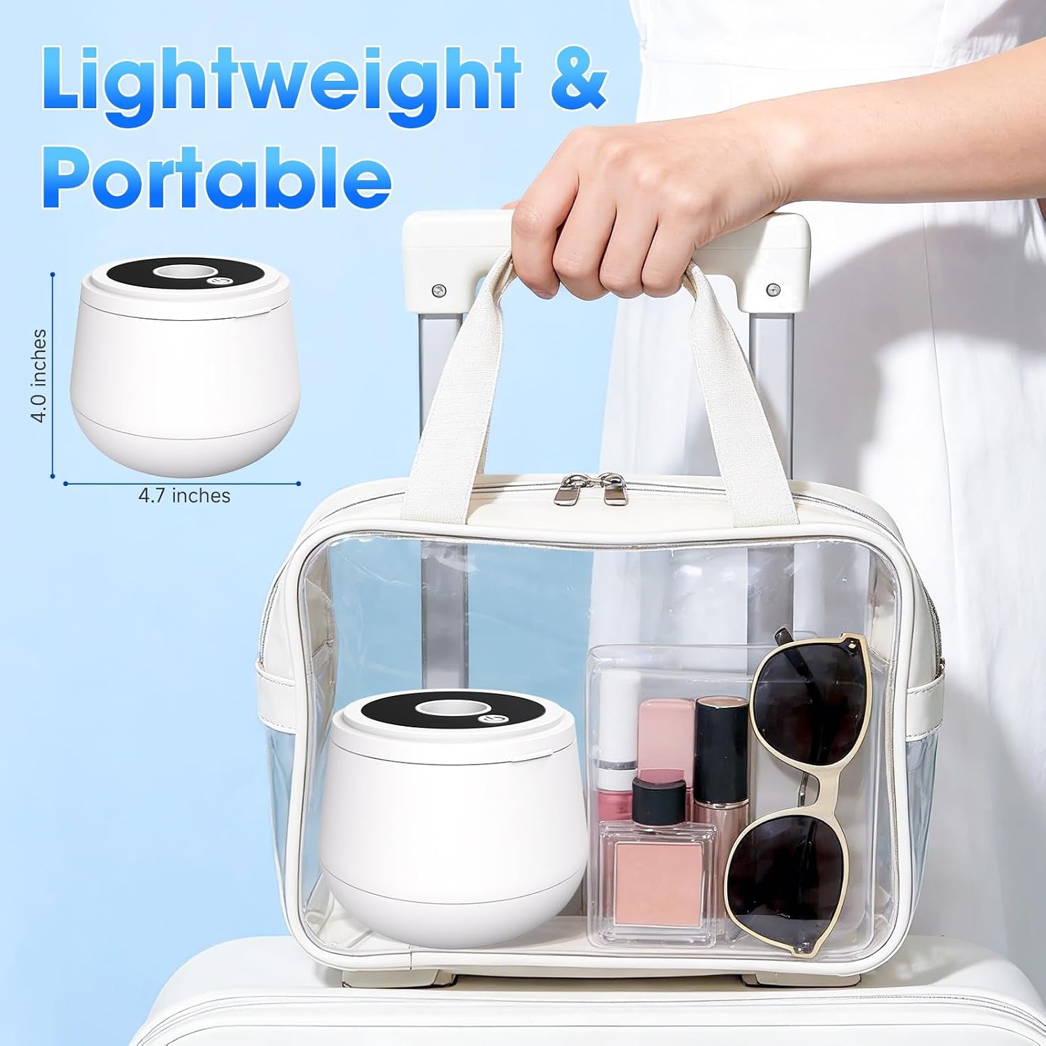 Ultrasonic Retainer Cleaner Machine, 45Khz Retainer Cleaner Machine with Digital Timer & 4 Modes, 200ML Portable Dental Cleaning Pod for Aligners, Dentures, Night Guards, Braces, Jewelry (White)