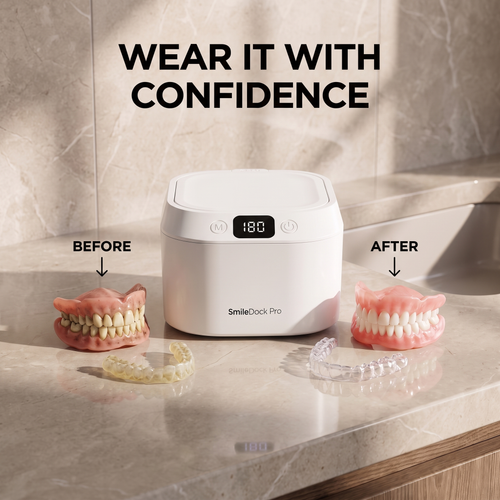 SmileDock Pro™ - Ultrasonic Cleaner for Retainers, Aligners, Dentures & more