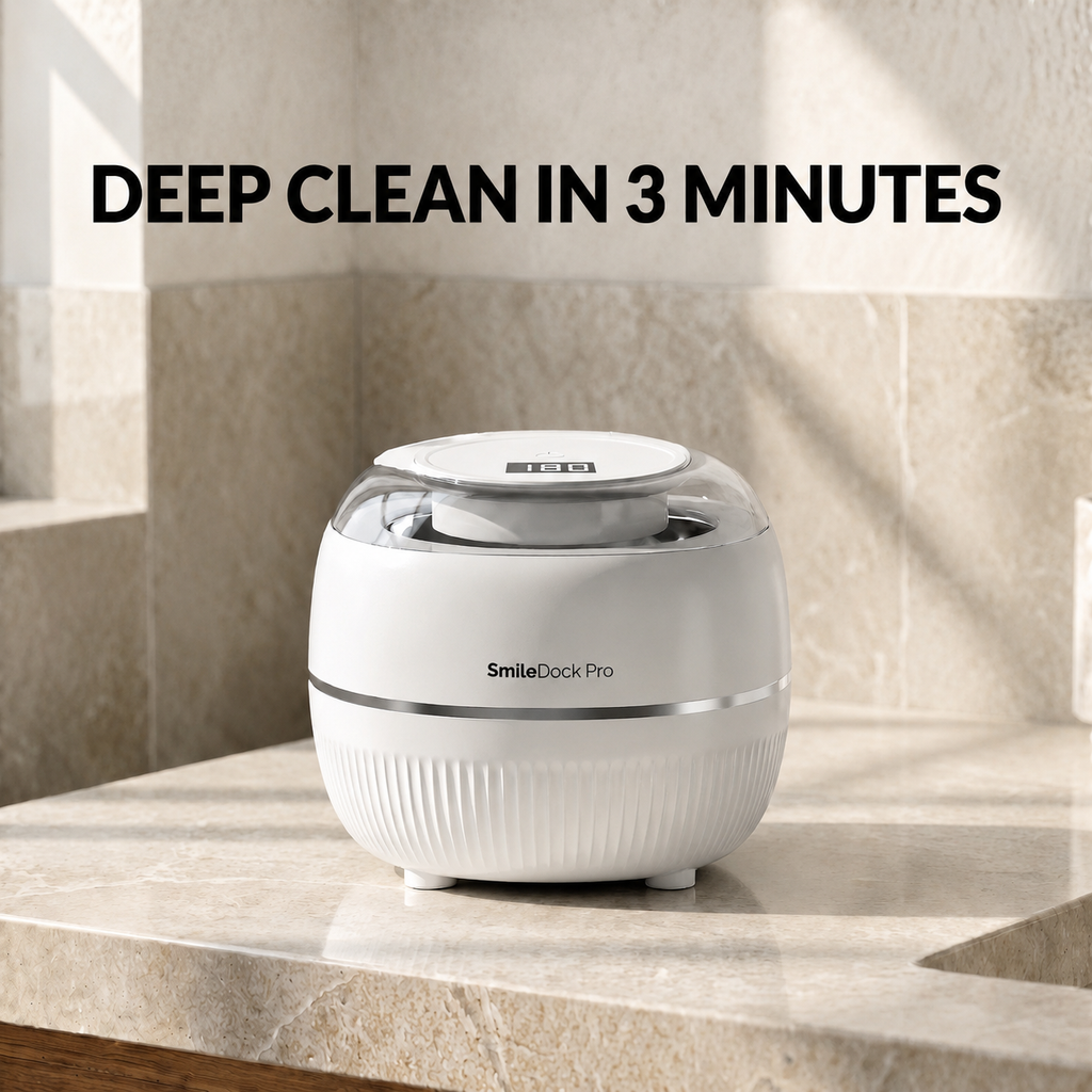 SmileDock Pro™ - Ultrasonic Cleaner for Retainers, Aligners, Dentures & more